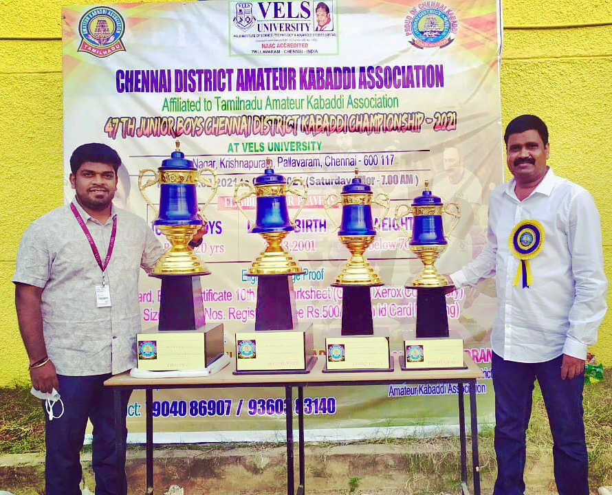 Chennai district Kabaddi championship 2021 at Vels University