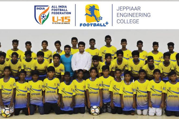 Launch of Jeppiaar Football Plus Football team